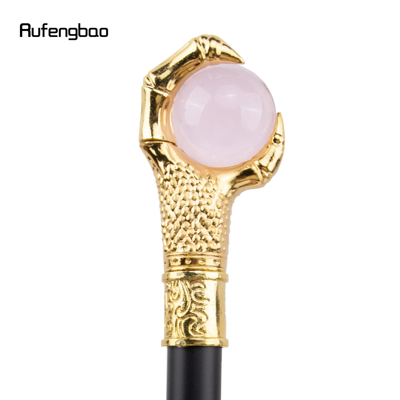 Dragon Claw Grasp Light Pink Glass Ball Performance Stage Cane Decorative Stick Cane Cosplay And Parties, For Cosplay & Party