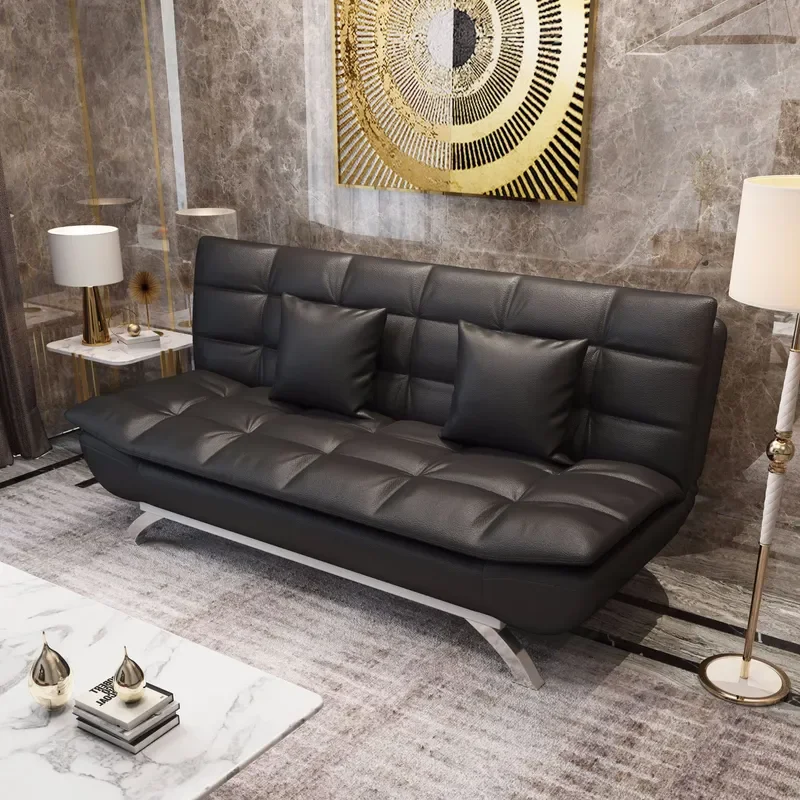 for Customized Leather Sofa Folding Dual Purpose Sofa Bed for Living Room Bedroom Small Apartment Modern Comfortable