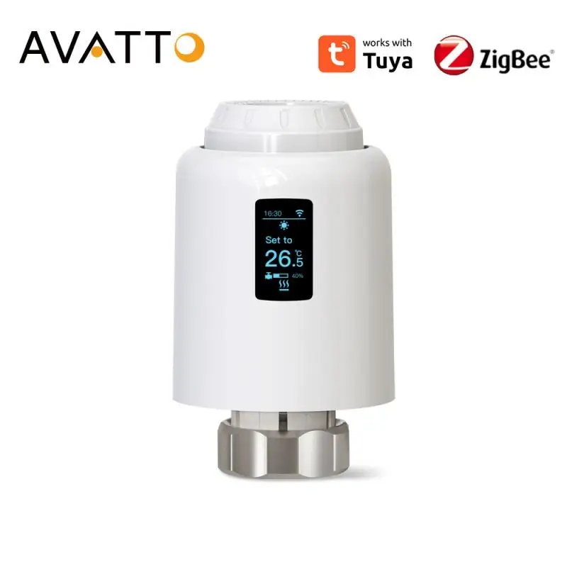 

Tuya TRV Zigbee Термостат Умная головка термостата с голосовым управлением через Amazon Alexa и привод клапана радиатора Assistant