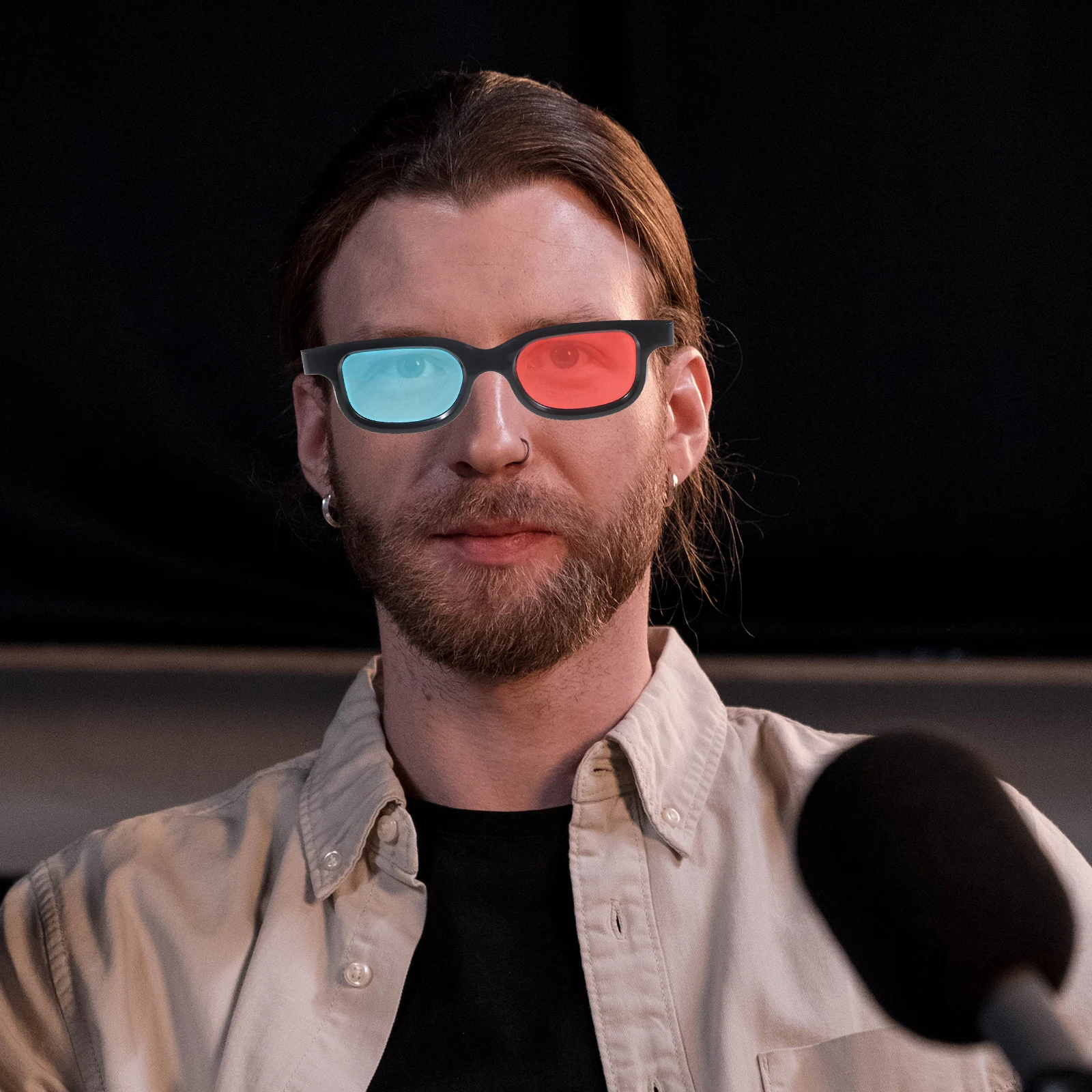 4 قطع نظارات ثلاثية الأبعاد بلاستيكية أحمر أزرق أفلام بروجيكتور للحفلات للبالغين خفيفة الوزن ومريحة للعرض العالمي