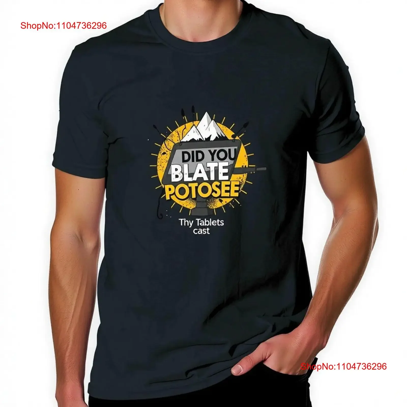 Retro-T-Shirt mit Tablet Bold DID YOU BLATE POTOSEE Design Vintage Washed Graphic Stretched Stylische Streetwear Bequem