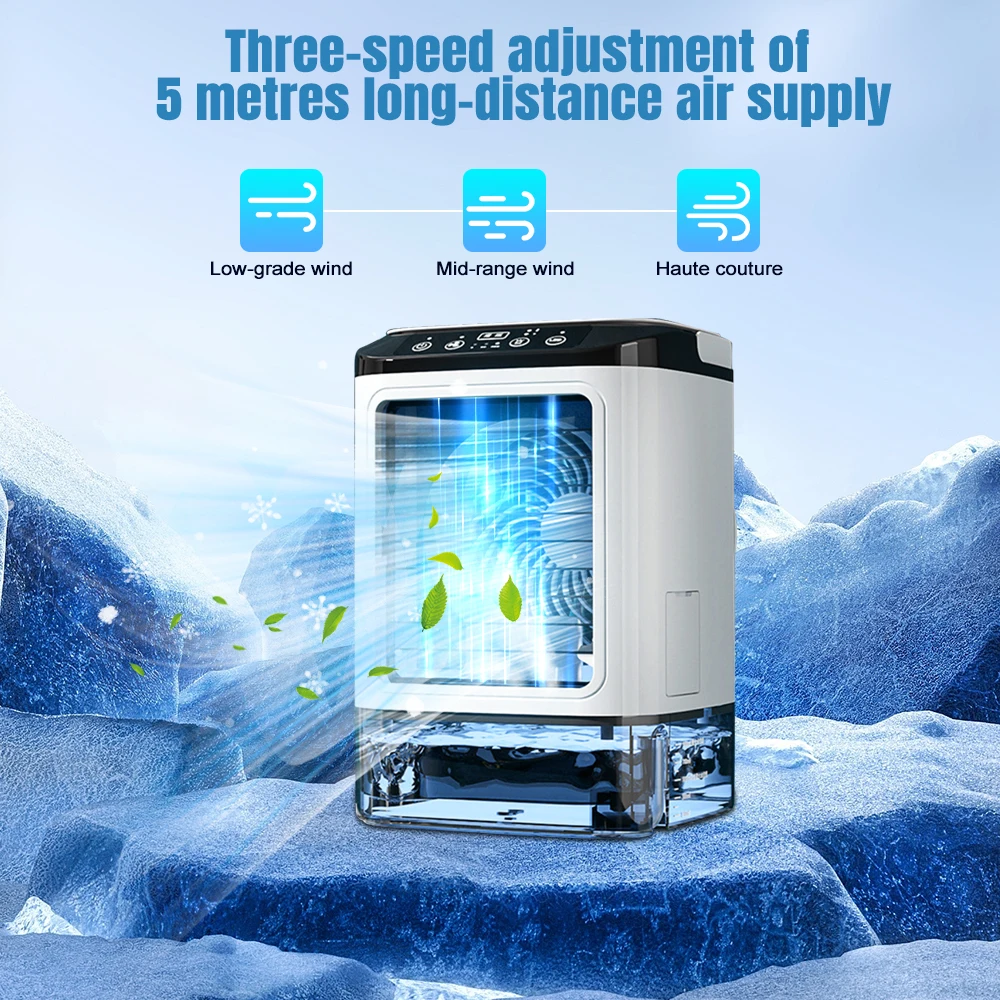 

Воздушный охладитель, портативный распылительный вентилятор для кондиционера, 3-скоростной перезаряжаемый USB-ультразвуковой настольный воздушный охладитель с двойным распылением для офиса