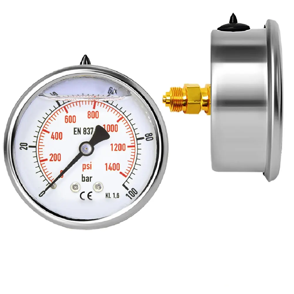 

60mm Dial Pressure Gauge with Glycerine Fill for Stable and Reliable Readings in Hydraulic and Pneumatic Systems