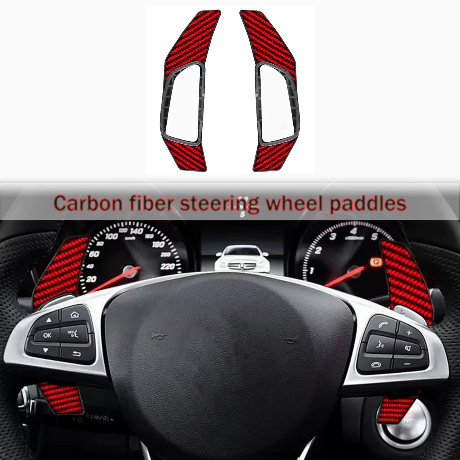 

For Mercedes Benz steering wheel shift paddles AB class C class E class S class GLA GLC GLK carbon fiber interior modification