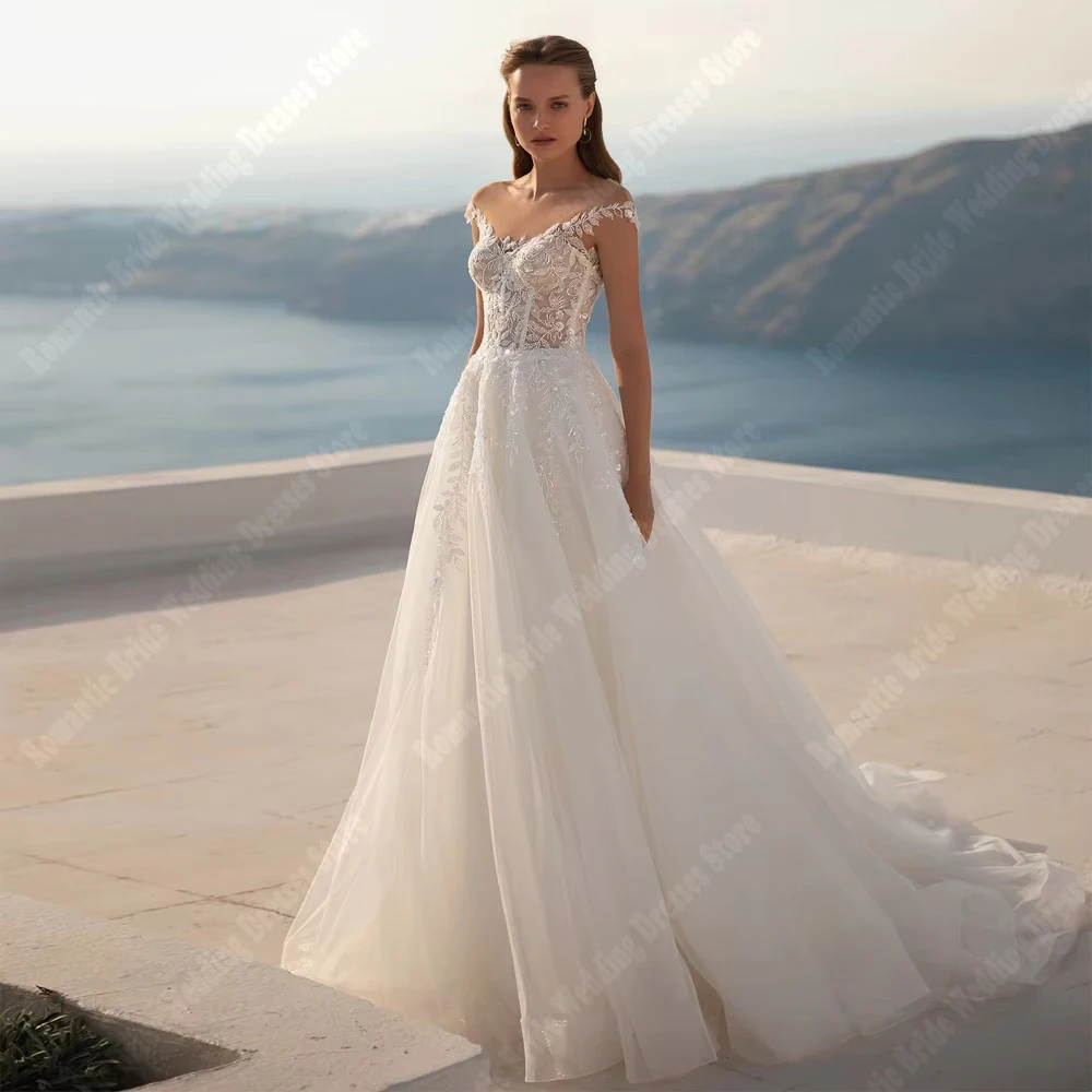 

Sweetheart Collar A-Line Women Wedding Dresses Elegant Bridal Gowns Mopping Length Cocktail Party Vestidos De Novias Customized