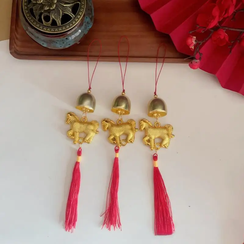 حار 1 قطعة 2026 سنة الحصان الرياح الرنين قلادة حبل طويل الحلي لباب السيارة ديكور المنزل محظوظ سحر معلق الديكور 23 سنتيمتر #6