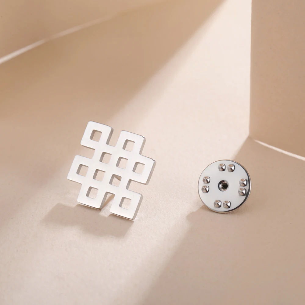 Dawapara Vintage Endless Knot Symbol Broschen Viel Glück Chinesischer Knoten Brosche Anstecknadel Edelstahl Zubehör – Detail 9