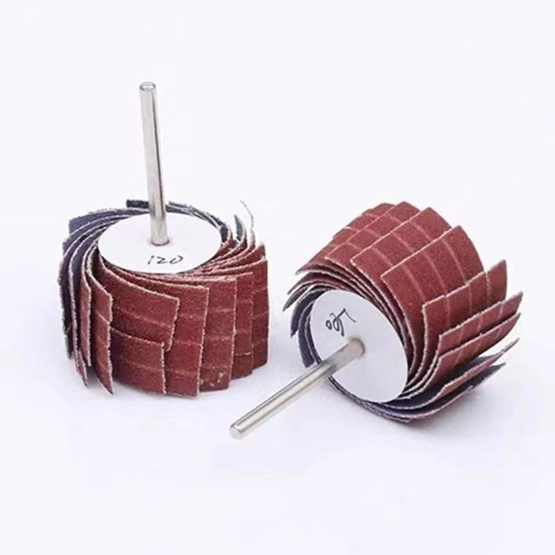 عجلة تلميع مخططة من القماش الصنفرة 80 ~ 600 عجلة تلميع حصى لإزالة الصدأ والتلميع