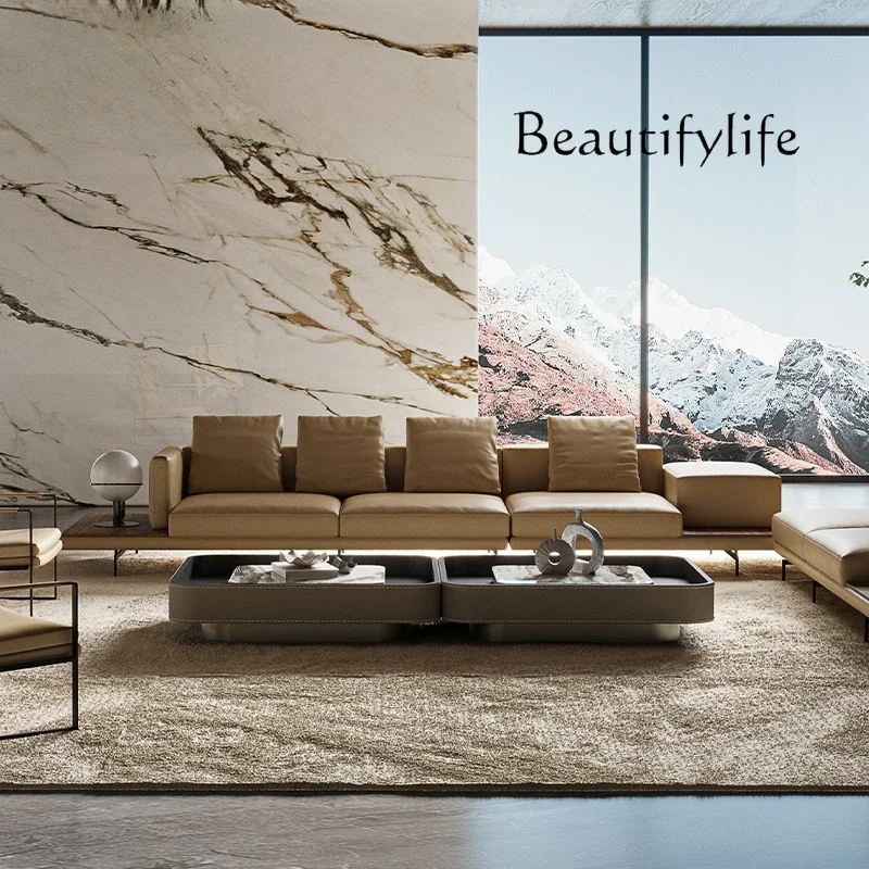 X Italian Modern Light Luxury/Picasso Natural Luxury Stone/designer High-end Square Marble Coffee Table