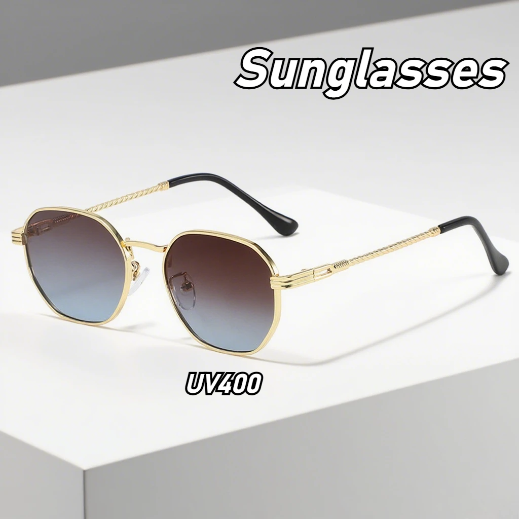 

Men Women Fashion New Retro Small Frame Sunglasses Metal Full Frame Glasses Outdoor Driving Travel Eye Protection Sunglasses