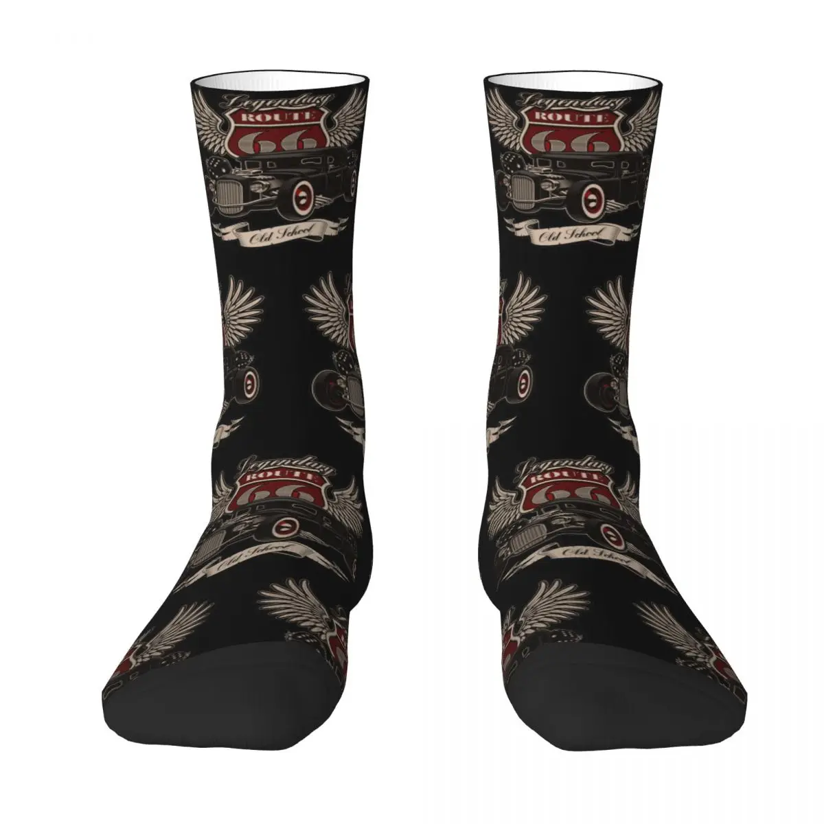 Route 66 Hot Rod Men Women Socks Windproof Novelty Spring Summer Autumn Winter Stockings Gift