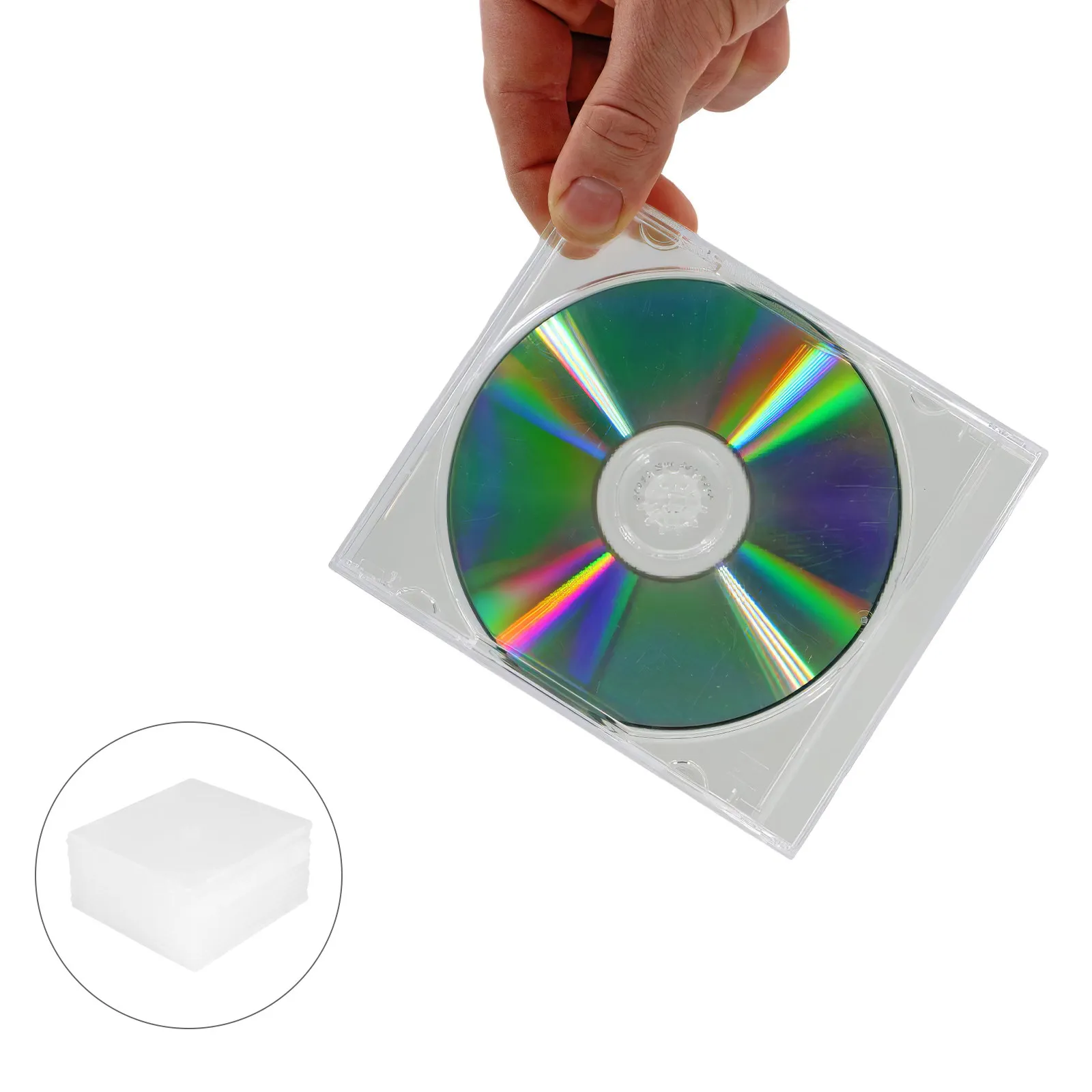 

25 шт. прозрачных ультратонких портативных футляров для CD-дисков, большой емкости, для хранения медиа и видео, коробка для CD-дисков
