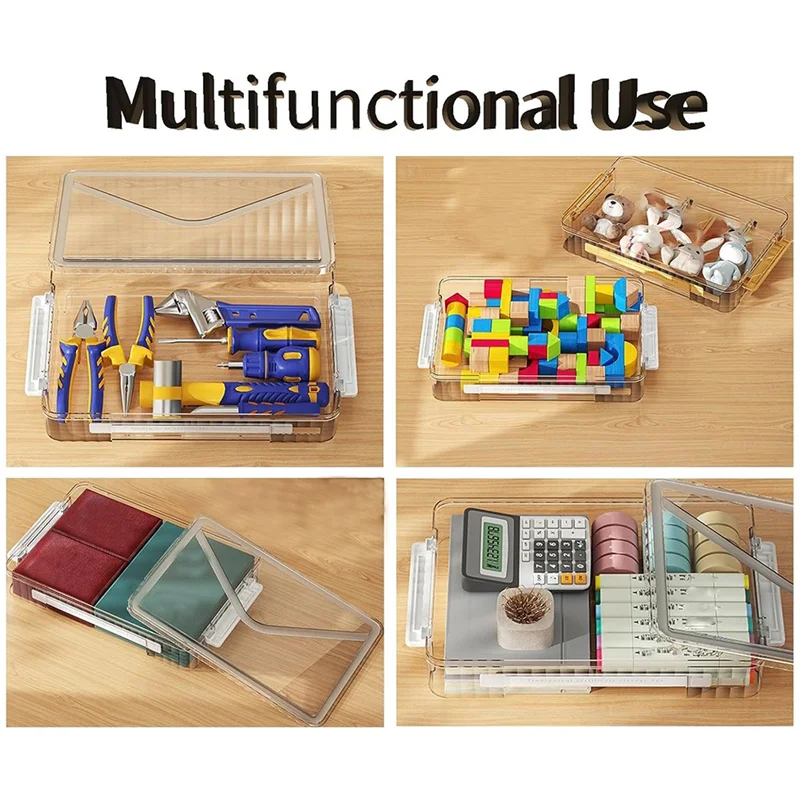 

J1UL1N 2 Pcs 8.5 X 11 Paper Storage,Clear Plastic Organizer For A4 With Handle Files Portable Project Case,Art Organizer