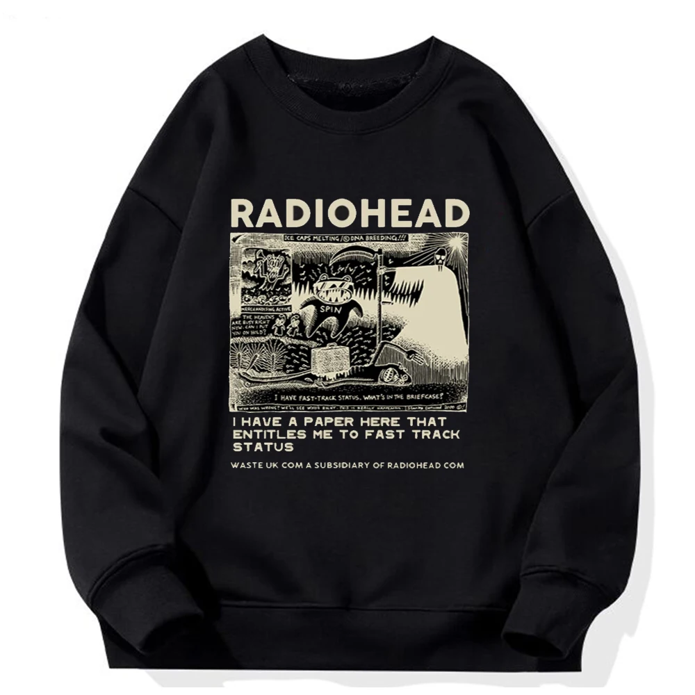 

Radiohead Hoodie Men and Women Rock Boy Retro Printed Loose Japan Station Tops Indie Fans Band Music Sweatshirts Male Tops