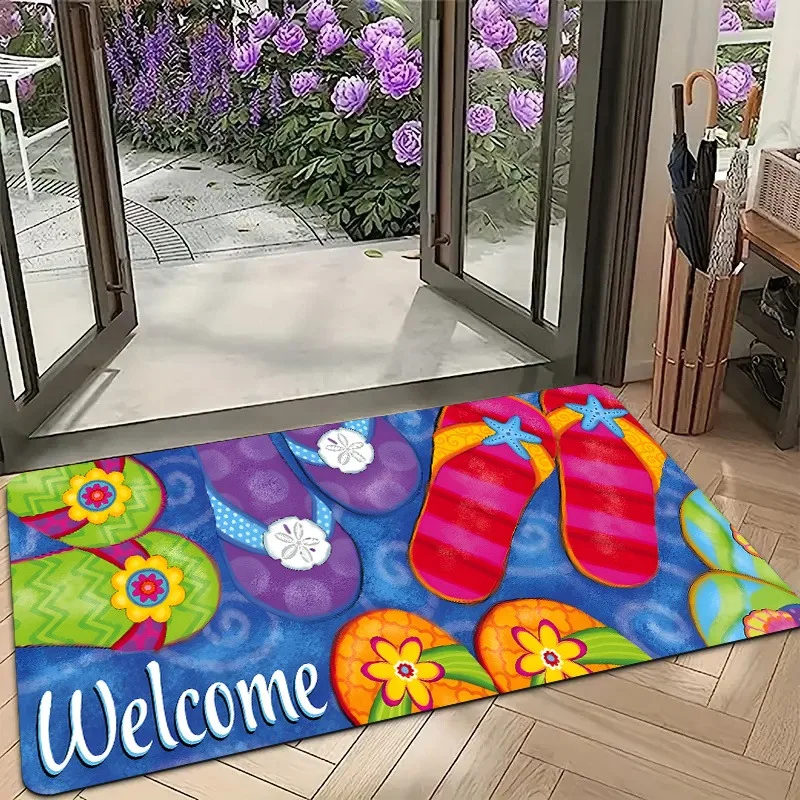 

1PC Slippers Pattern Door Mats Kitchen Rugs Non-Slip Pop design Living room Rugs Bath Mat Carpet for Home Sink Laundry Decor