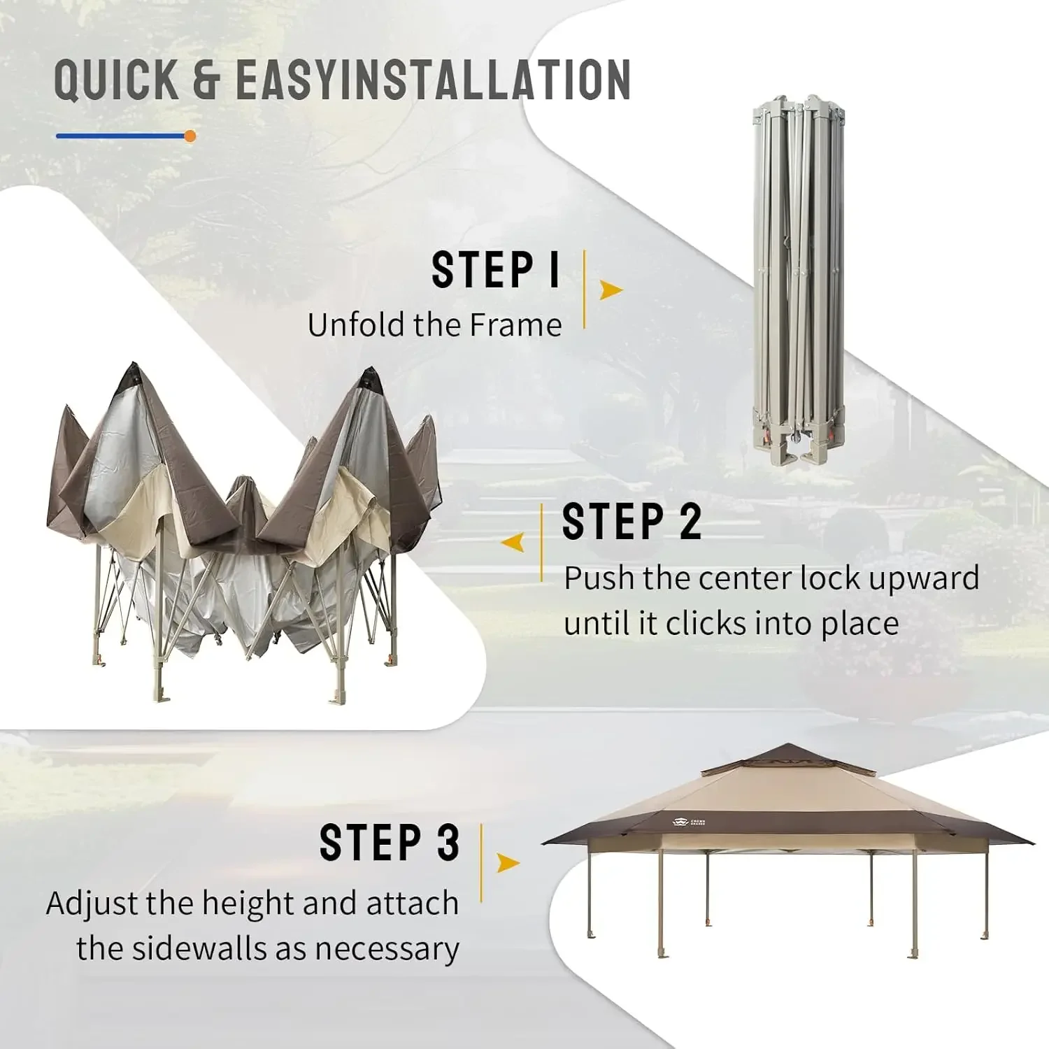[الأسهم المحدودة! ] شرفة منبثقة مقاس 13 × 13 مع شبكات البعوض، قفل مركزي حاصل على براءة اختراع، شرفة محمولة مكونة من 6 جوانب، نسيج مطلي بالفضة 300D
