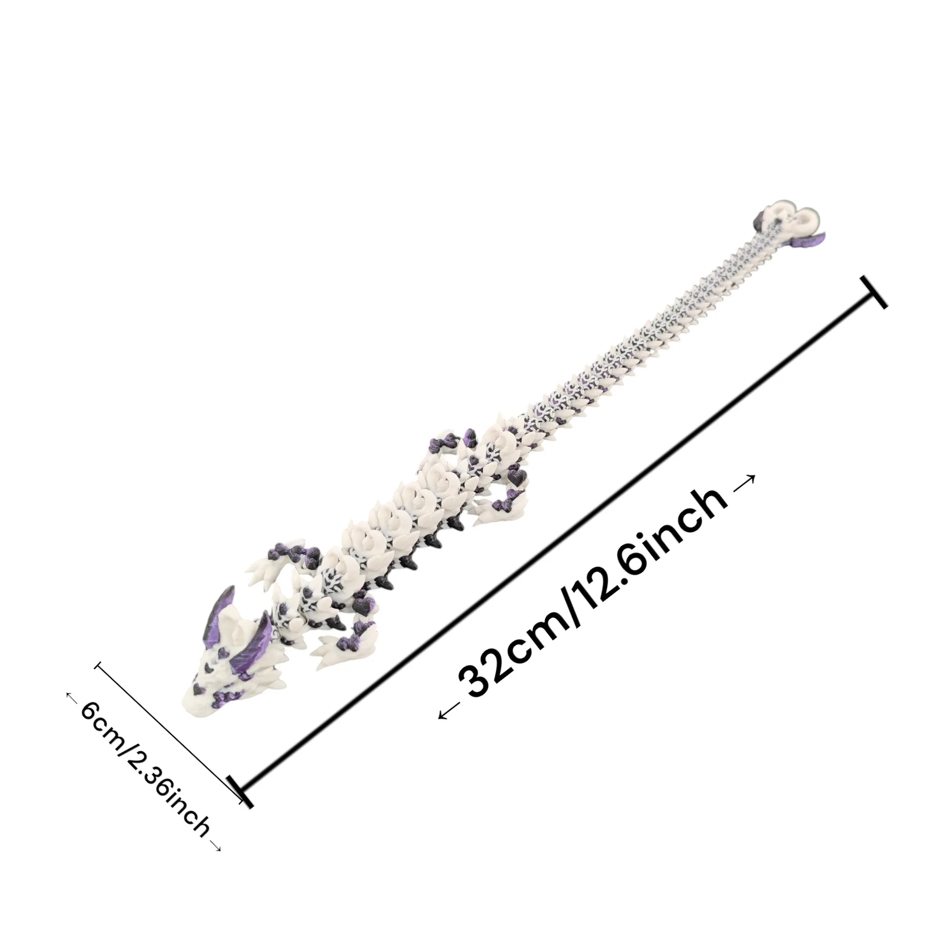 32 cm 3D-Druck Cool Dark Dragon Spielzeug Gelenke Bewegliche Rotierende Simulation Drachen Modell Kreative Geschenk Hause Dekoration Ornamente