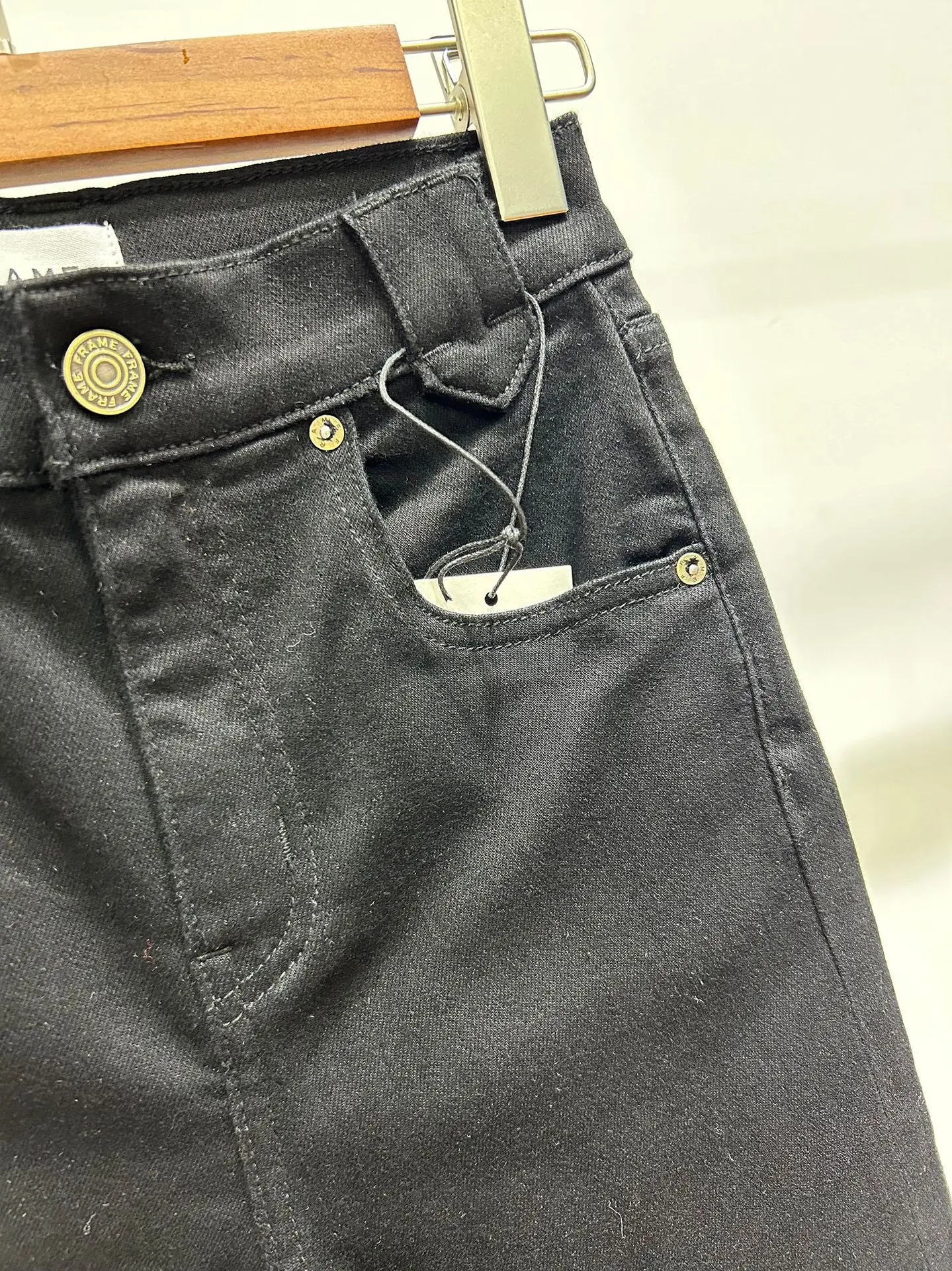 Jeans donna pantaloni corti in denim con fibbia alla caviglia attillati a vita alta