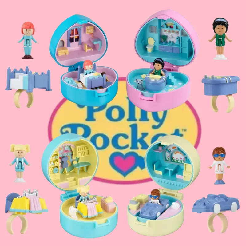 New Genuine Bandai Polly Pocket Miniature Ring Box Series Gashapon KeyCharm Mini Action Figure Model Collect Birthday Gift Toy