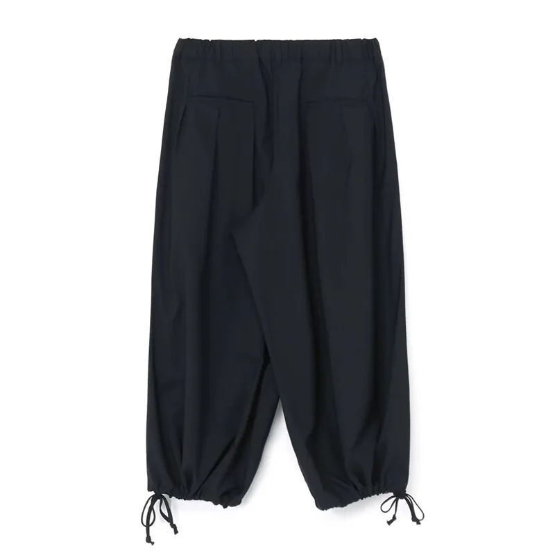 HKSH Spring Summer New Men\'s Wide Leg Flared Pants Pleat Elastic Binding Drawstring Women Dark Punk Gothic Chic Trousers HK1320