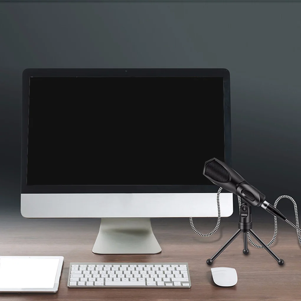 USB Condenser Desktop Microphone Computer Notebook Voice Chat Conference Speech Singing Stand Studio Mic image 4