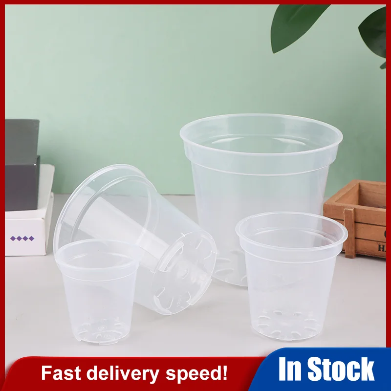 New Home Garden Round Planter Pot Orchid Nursery Container Planter Container Transparent Orchid Container Round Starting Pot
