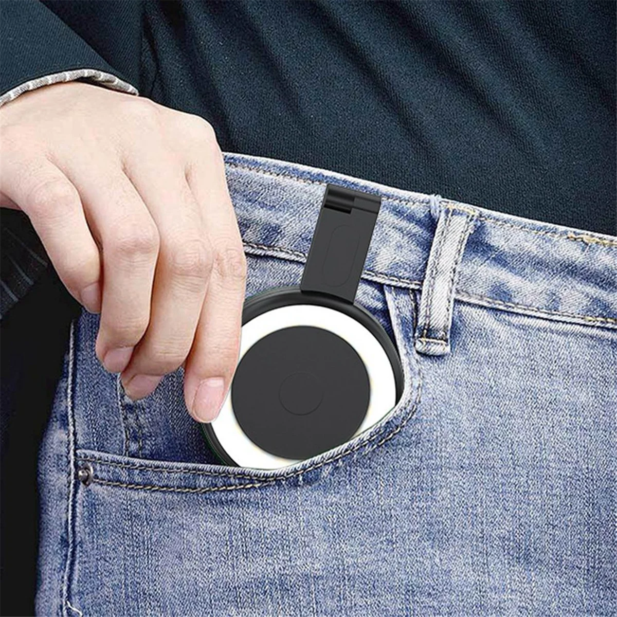 

Магнитный кольцевой светильник для селфи MagSafe, светодиодный заполняющий светильник, регулируемый 180° ° Держатель для телефона IPhone и Android BlackJKL