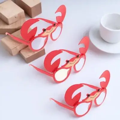 

3pcs Crab Sunglasses Funny Hawaiian Party Glasses Beach Festival Photo Props Lightweight Round Party Favors for Summer