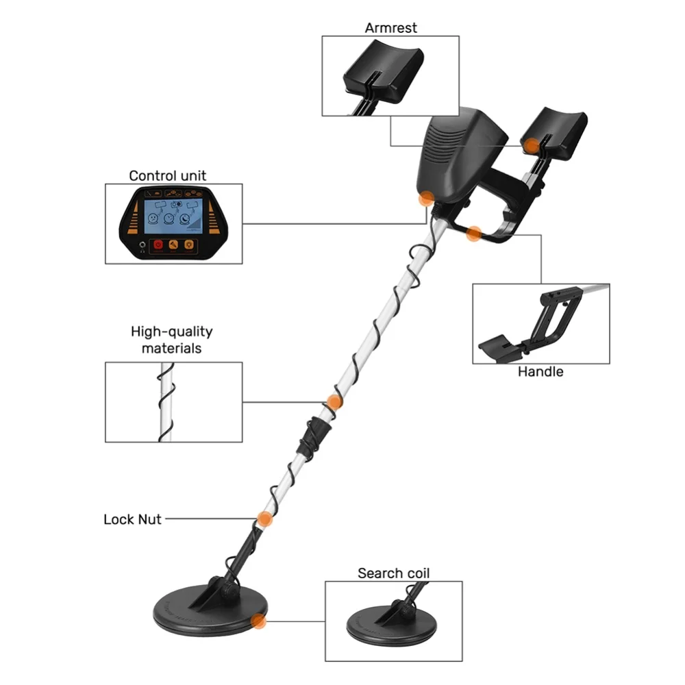 Metal Detector Handheld Metal Detector Accessories LCD Display Detector Gold Search Professional Waterproof for Treasure Search