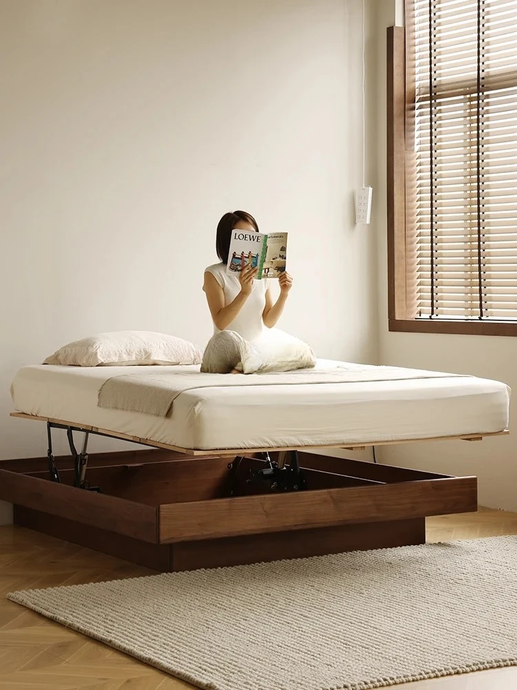 

*North American black walnut suspended high box storage pneumatic electric bed