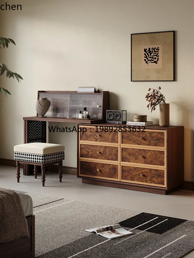 O-6   Solid Wood Chest of Drawers Dressing Tle Retractle Bedroom Bed End Storage Storage Cinet