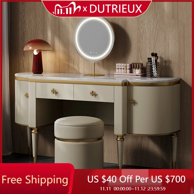 

European Tall Vanity Table Luxury Mid Century Women Closets Dressing Table Drawers Makeup Mesa De Maquillaje Home Furniture