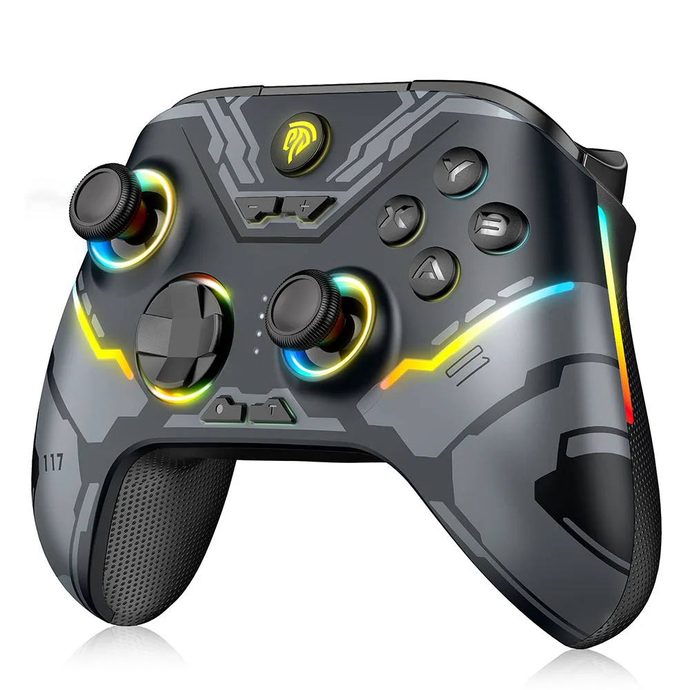 EasySMX X15 Kabelloser Gamepad für Android/iOS/PC/Switch - Hall-Effekt-Joysticks, RGB-Beleuchtung, 2,4G-Empfänger & Typ-C-Kabel