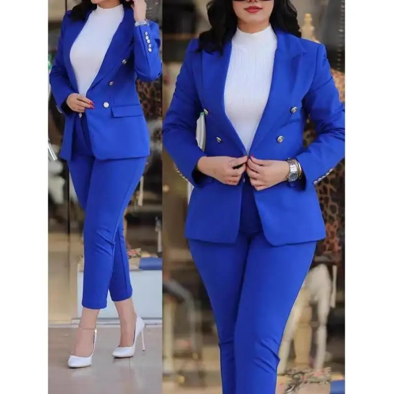 

Slim Fit Casual Faion New Sle Pure Color Ladies Cross-Border Seven Sve T-irt And orts Set for Autumn Season