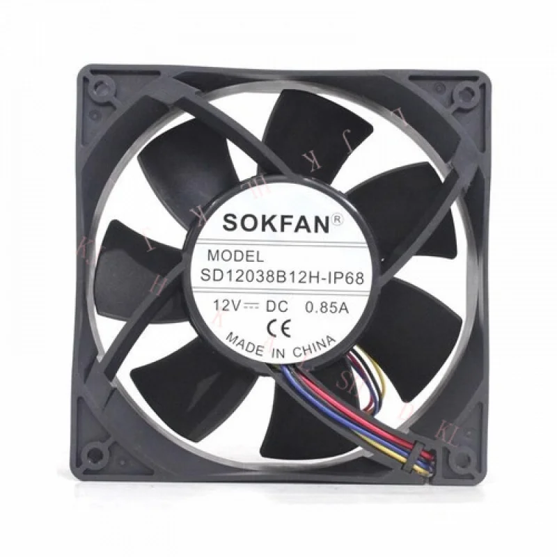 

N for SOKFAN SD12038B12H 12038 12V 0.85A 4-wire waterproof cooling fan