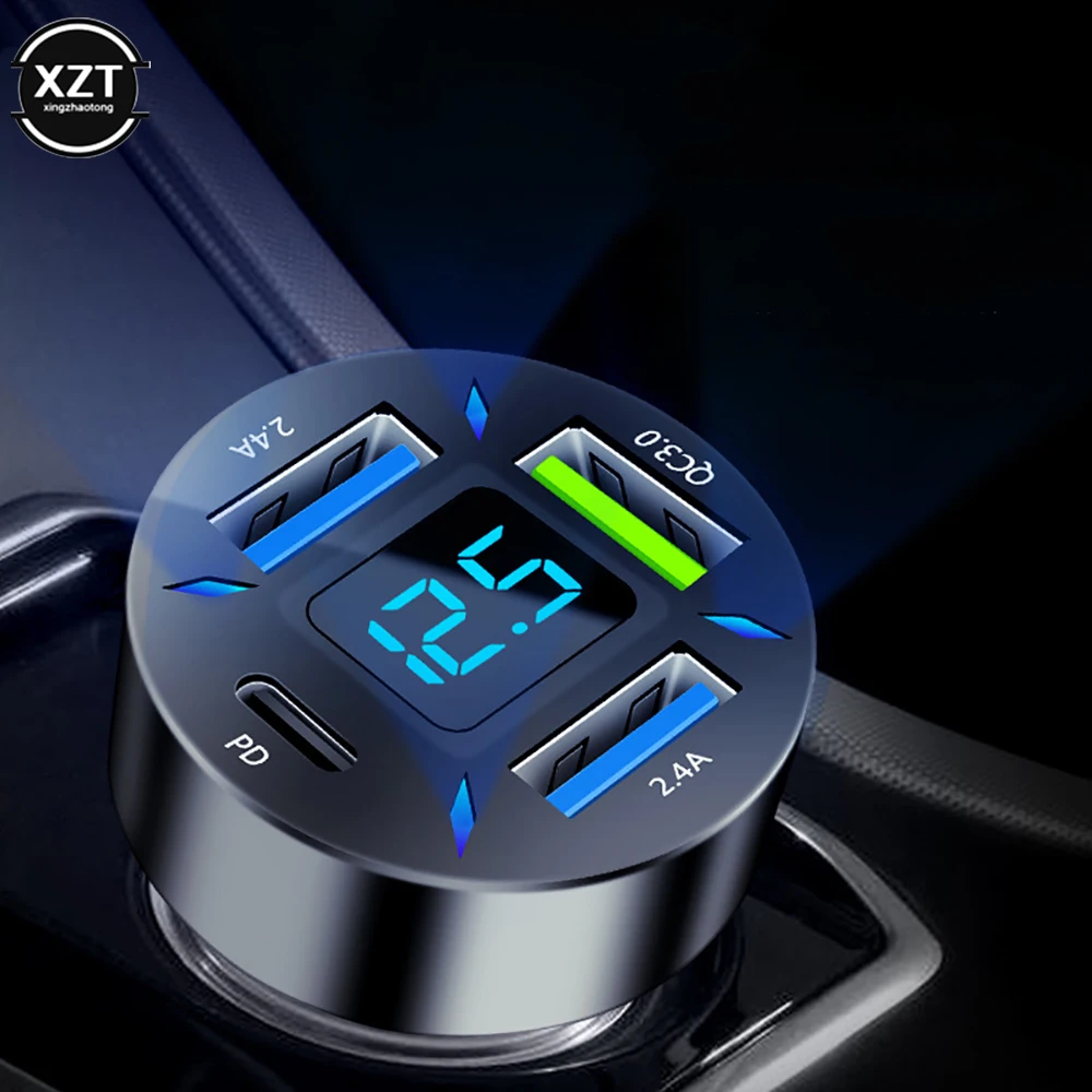 

Автомобильное зарядное устройство с 4 USB-портами, 30 Вт