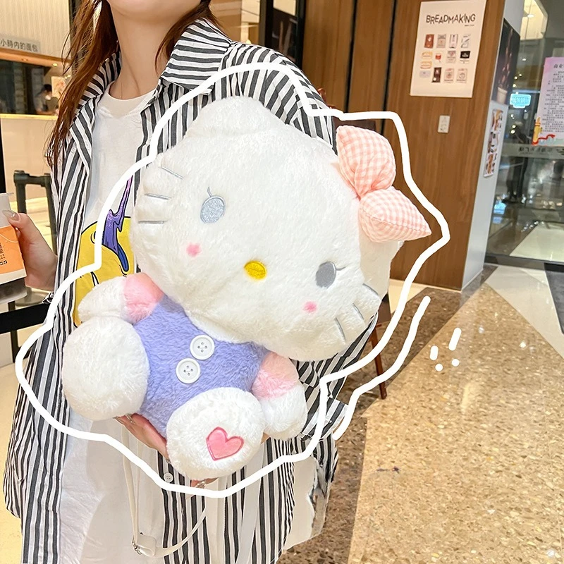 Xiuya Hello Kitty Womens Backpack Cute Small Plush Y2k Lolita Jk Aesthetic Backpacks Plush Kawaii Japanese Style New Female Bag