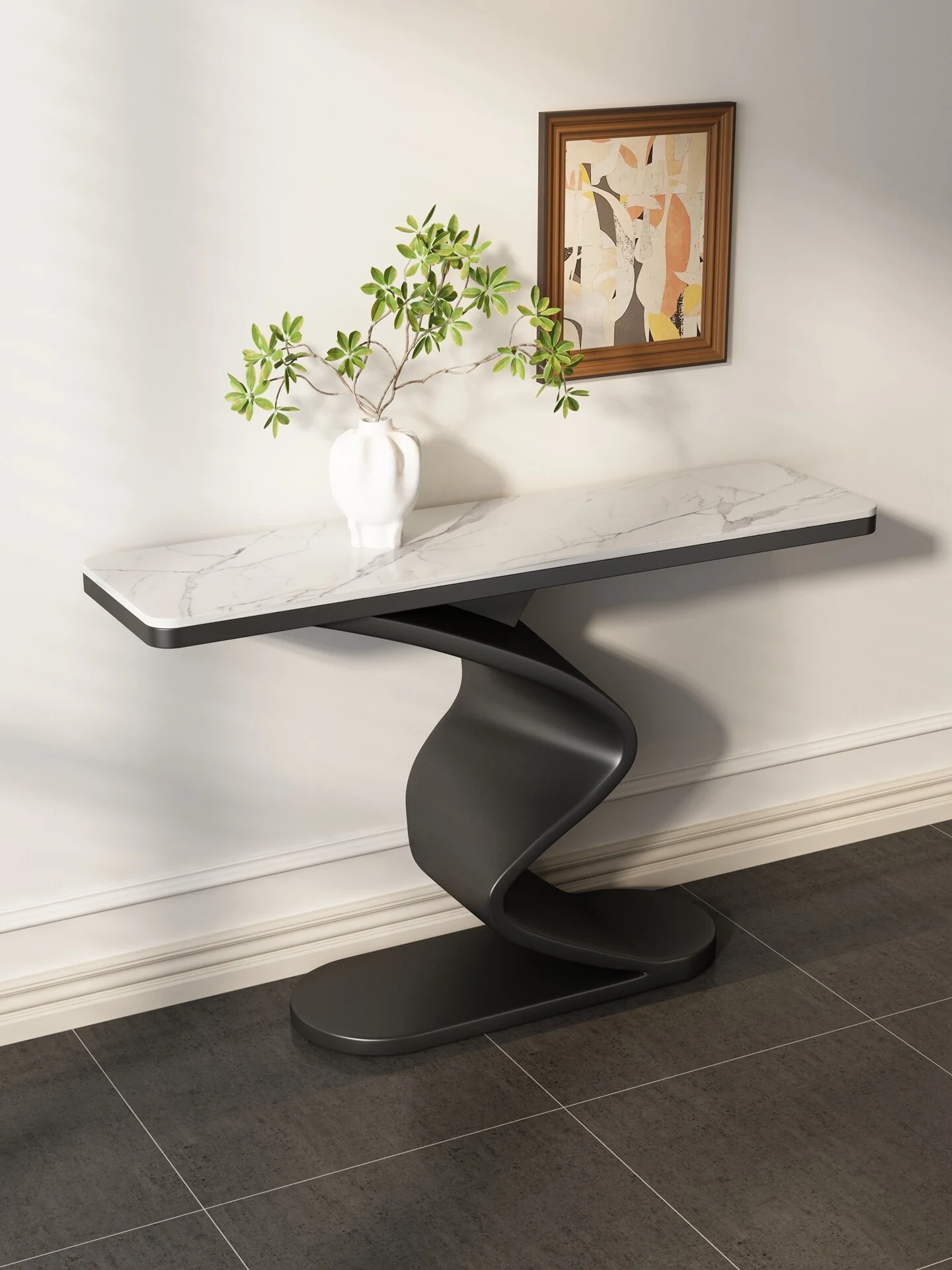 

*Light Luxury High-end Modern Minimalist Multifunctional Slate Porch Table for Entry Hall and Living Room