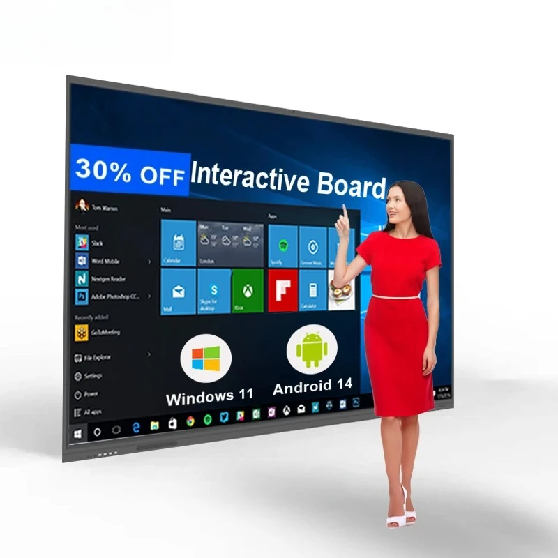 

55/65/75/86/98 Inch Touch Screen LED Display Board Flat Digital Meet Smart White Interactive Board Panel Price Whiteboard