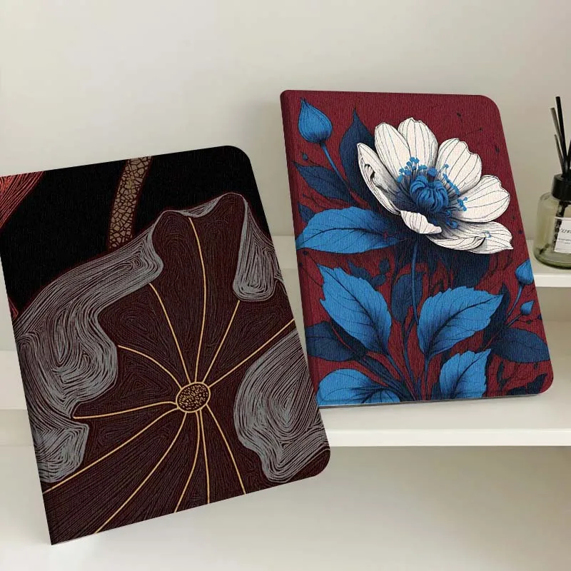 

Cartoon Lotus Leaf Pattern Gift Tablet Case For Samsung Tab Galaxy S6 S11 A A7 A8 A9 A11 10.1 10.4 10.5 Plus Lite