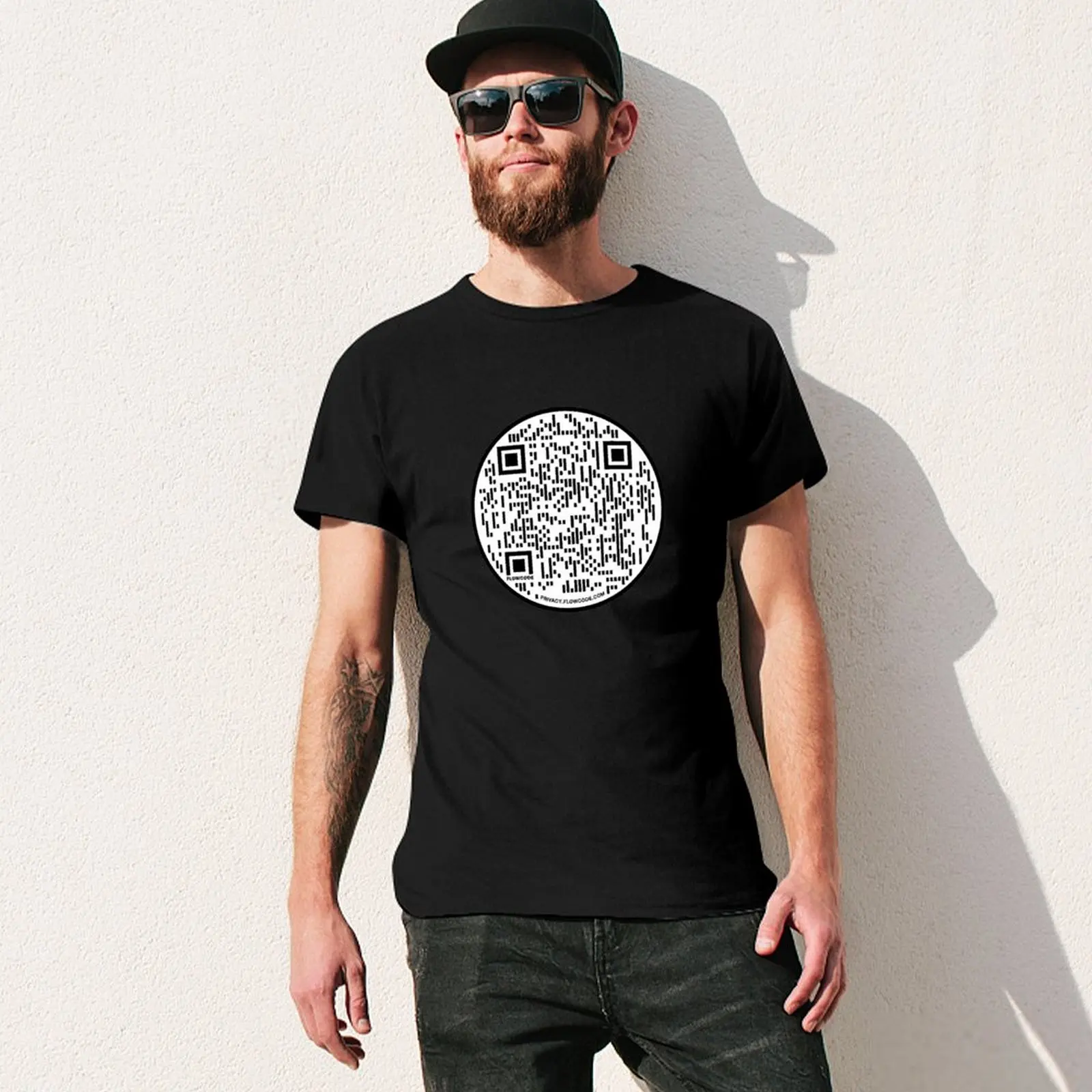 Rick Roll QR Code T-Shirt Big Size Short Sleeve Casual Top view 3