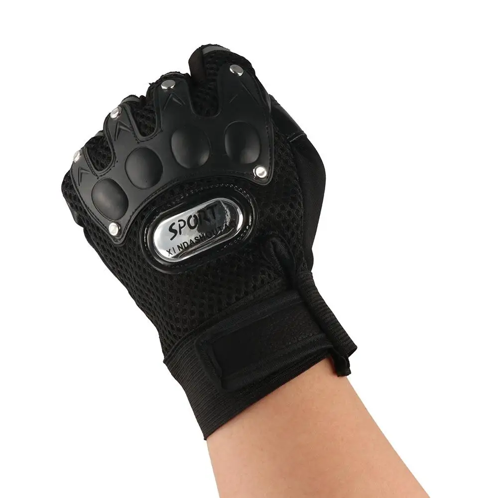 Men Hiking Motocycle Gloves Anti-Slip Half Finger Cycling Bicycle Gloves Fingerless Gloves Riding Gloves PU Leather