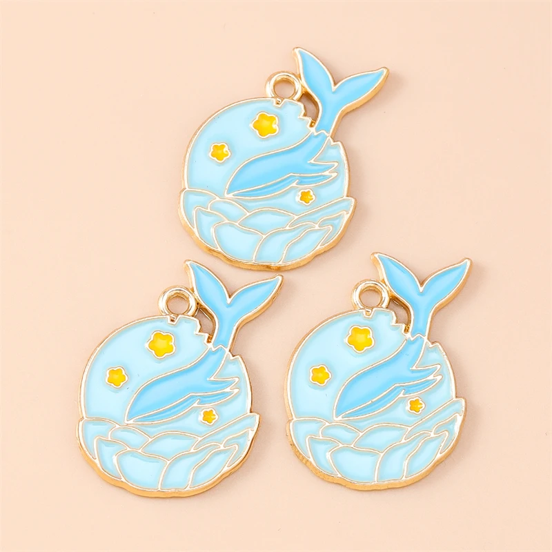 20 قطعة 22x29 مللي متر الكرتون المينا الحيوان الحوت Charms المعلقات لصنع المجوهرات انخفاض الأقراط القلائد أساور Crafts بها بنفسك الحرف العرض