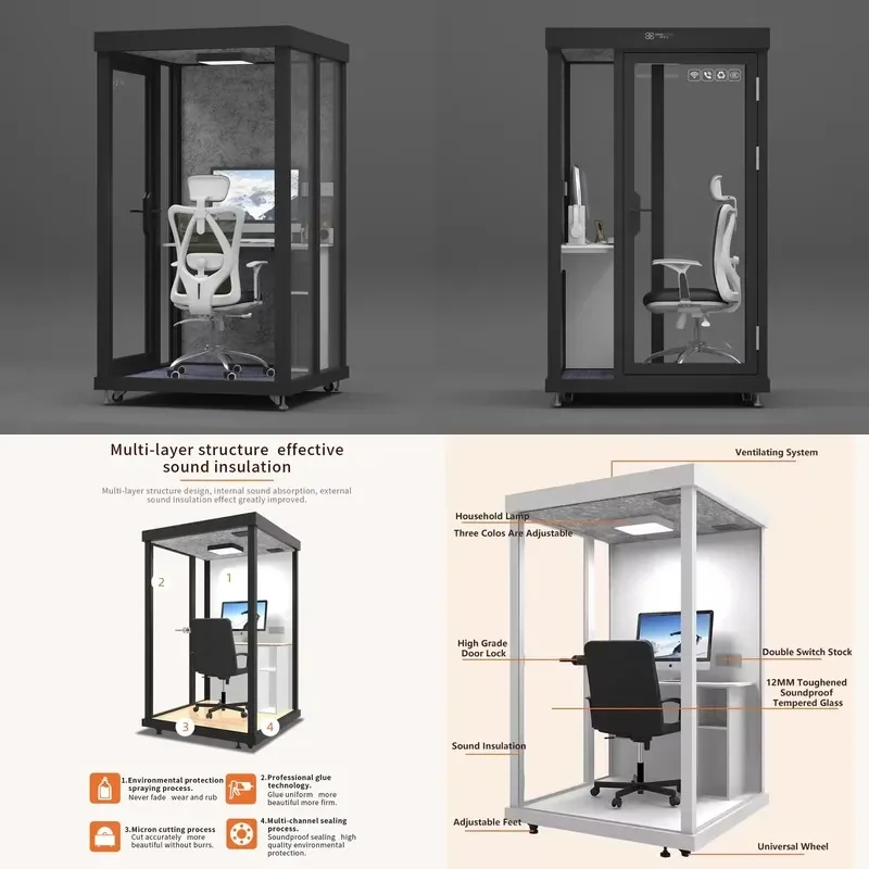 Modern Removable Soundproof Steel Frame Modular Partition Adjustable Height Office Cubicle for Bank and Workplace Use