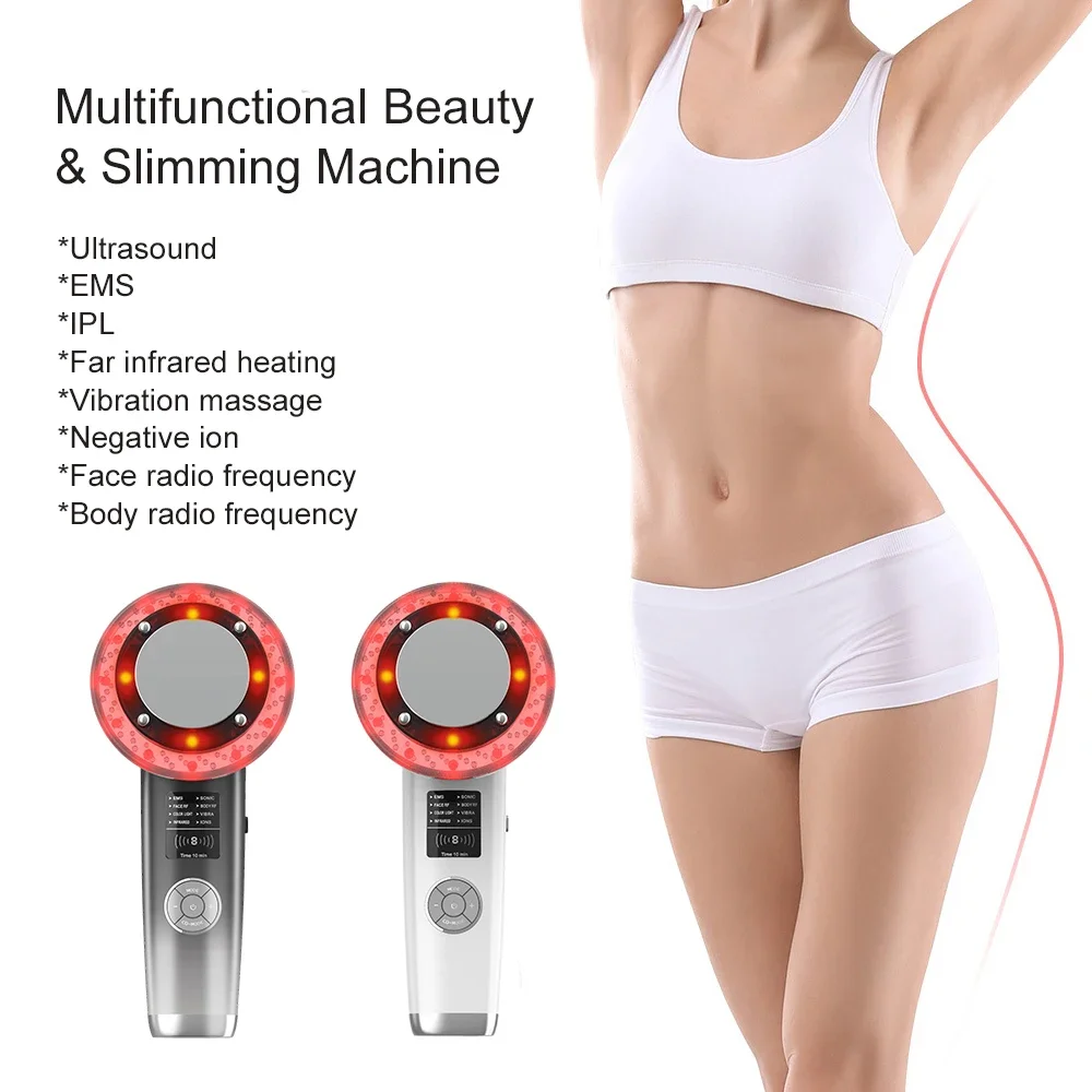 8 IN 1 Ultrasound Cavitation Machine Body Slimming Vibrating Massager Anti-Cellulite Fat Burner Facial RF Infrared EMS LED Light view 2