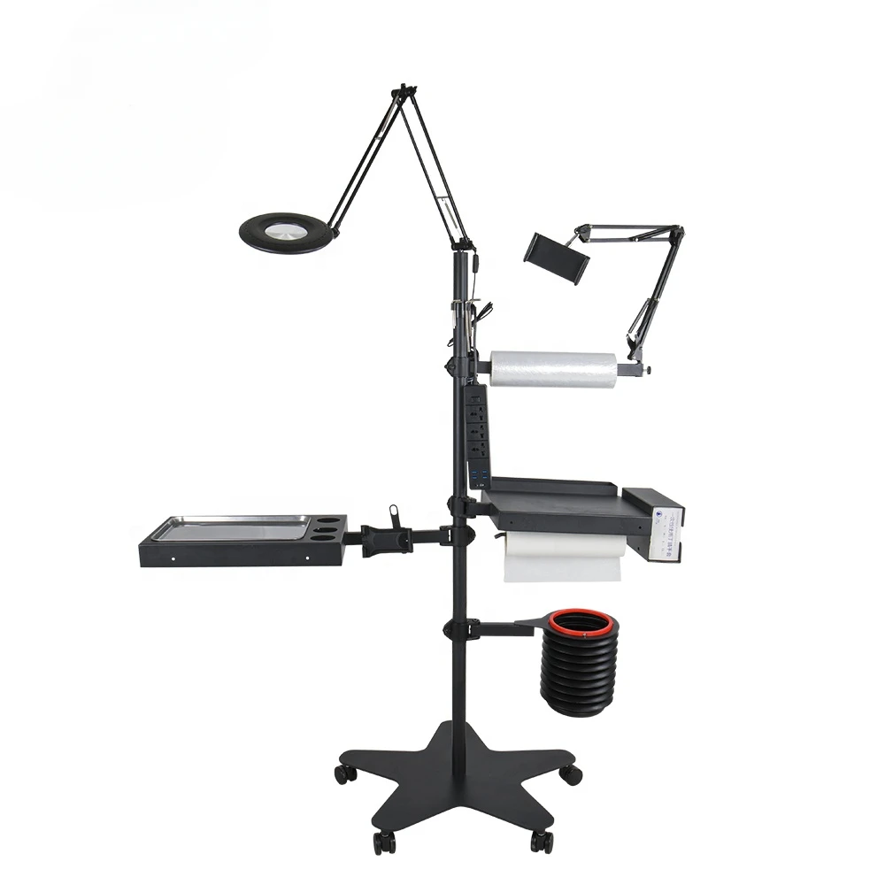 USA stock 360 swivel tattoo workstation tool cart the accessory stand for tattoo multifunction