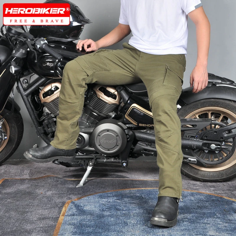 

Мотоциклетные джинсы, мужские мотоциклетные брюки для езды на мотоцикле, мультисумка, встроенные регулируемые наколенники, брюки для гонок по бездорожью, защита от падения