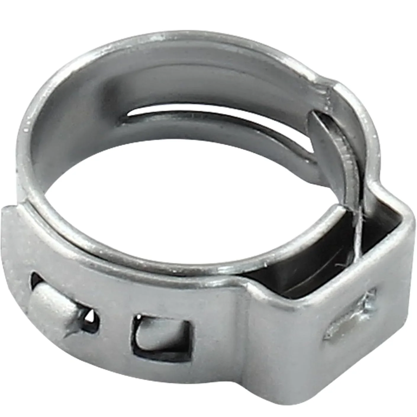 10pcs 304 Stainless Steel Hose Clamps 12.8mm 15.3mm 16.2mm Single Ear Hose Clamps Cinch Clamp Rings Pipe Clamp for Automotive