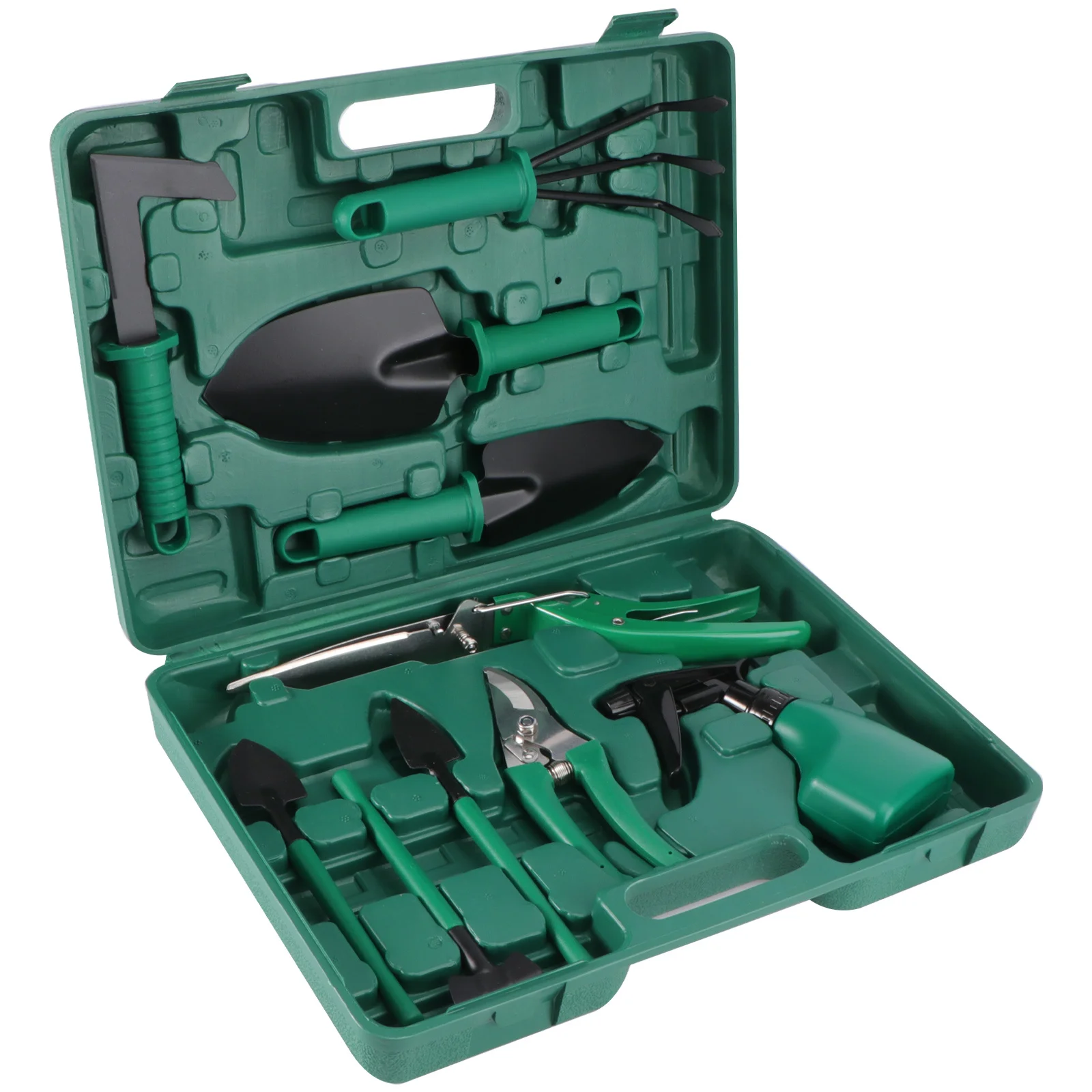 10 قطعة طقم أدوات الحدائق الفولاذ المقاوم للصدأ مجرفة مجرفة أشعل النار Weeder المزارع تشذيب المقصات سقي رذاذ زجاجة حقيبة للتخزين #4