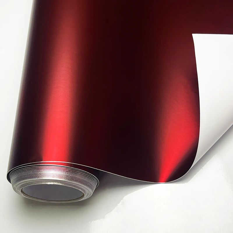 Premium Matt Ghost Romanee Rot Chrom Metallic Vinyl-Folienaufkleber mit Luftkanälen, selbstklebend für Auto und Motorrad